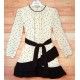Miranda Invierno Vestido niña Beige y Negro Estrellas