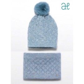 Abel & Lula Invierno Gorro y Cuello niña Azul