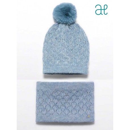 Abel & Lula Winter Girl Blue Hat and Scarf