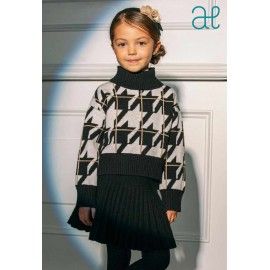 Abel & Lula Invierno Conjunto niña Blanco y Negro