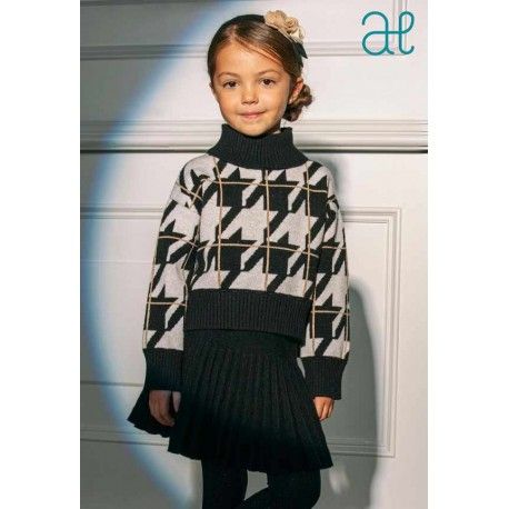 Abel & Lula Invierno Conjunto niña Blanco y Negro