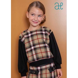 Abel & Lula Winter Girl Combined Pullover Squares