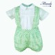 Miranda Verano Conjunto bebé niño Blanco y Vichy Verde