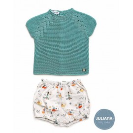 Juliana Verano Conjunto bebé niño Verde Lebeche