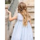 Coco Ceremonia Verano Vestido niña Rayas Azules y Blancas