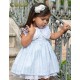 Coco Ceremonia Verano Vestido bebé niña Rayas Azules y Blancas