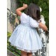 Coco Ceremonia Verano Vestido bebé niña Rayas Azules y Blancas