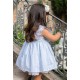 Coco Ceremonia Verano Vestido bebé niña Rayas Azules y Blancas