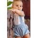 Cocote Summer Baby Boy White and Blue Set Eyelet Shirt
