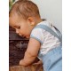 Cocote Summer Baby Boy White and Blue Set Eyelet Shirt