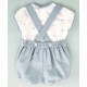 Cocote Summer Baby Boy White and Blue Set Eyelet Shirt