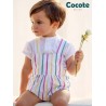 Cocote Summer Baby Boy White Set Stripped Overalls