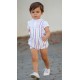 Cocote Verano Conjunto bebé niño Blanco con Peto a Rayas