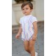 Cocote Verano Conjunto bebé niño Blanco con Peto a Rayas