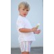 Cocote Verano Conjunto niño Blanco con Short a Rayas