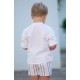 Cocote Summer Boy White Set Stripped Pants