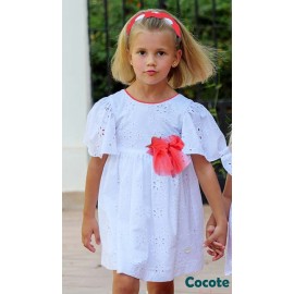 Cocote Verano Vestido niña Blanco Bordado