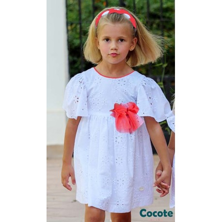 Cocote Verano Vestido niña Blanco Bordado