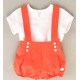 Cocote Summer Baby Boy White and Corale Set