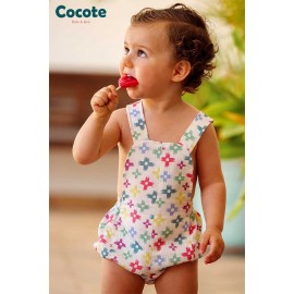 Cocote Summer Baby Boy Overalls Multicolor Crosses