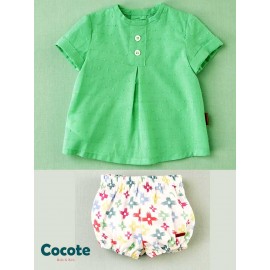Cocote Summer Baby Boy Green Set Multicolor Crosses