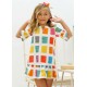 José Varón Verano Vestido niña Cuadrados Multicolor