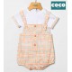 Coco Acqua Summer Baby Boy Set with Romper Orange Squares