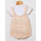 Coco Acqua Summer Baby Boy Set with Romper Orange Squares