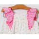 Coco Acqua Summer Baby Girl White Dress Fuchsia Squares