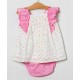 Coco Acqua Verano Vestido bebé niña Blanco y Vichy Fucsia