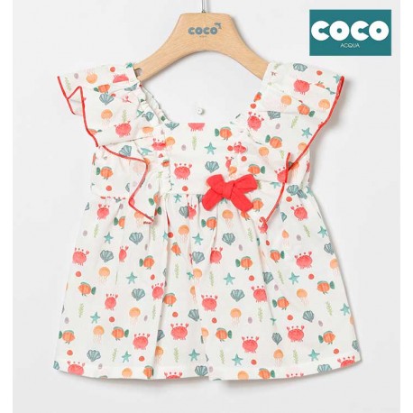 Coco Acqua Summer Baby Girl Dress Crabs
