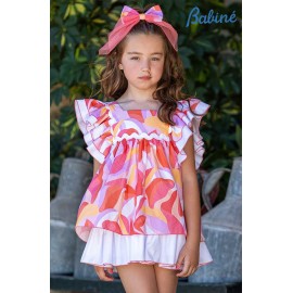 Babiné Summer Girl Printed Dress with Ruffles
