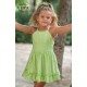 Vera Summer Girl Dress Green Stripes