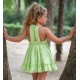 Vera Summer Girl Dress Green Stripes