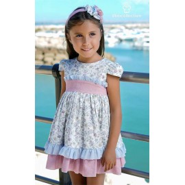 DBB Collection Summer Girl Pink and Blue Printed Dress