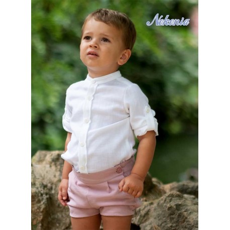 Nekenia Verano Conjunto niño Ceremonia Crudo y Rosa
