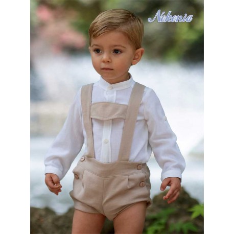 Nekenia Verano Conjunto bebé niño Ceremonia Crudo y Tostado