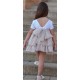 Nekenia Verano Vestido niña Ceremonia Lino Blanco y Tostado