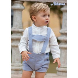 Nekenia Summer Baby Boy Cremony White and Blue Set