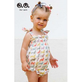 Jose Varon Summer Baby Girl Overalls Multicolor Puppys