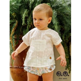 Jose Varon Summer Baby Boy White Set Printed