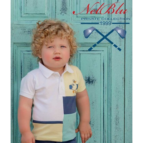 Nel Blu Summer Baby Boy Polo Shirt Duck