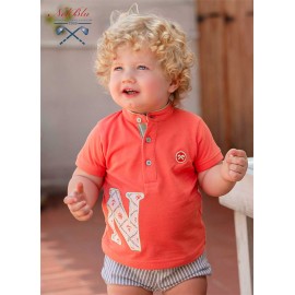 Nel Blu Summer Baby Boy Corale Set Gray Stripes