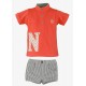 Nel Blu Summer Baby Boy Corale Set Gray Stripes