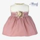 Miranda Summer Baby Girl Ceremony Beige and Dark Pink Dress