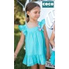Coco Acqua Verano Vestido niña Plumeti Turquesa