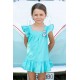 Coco Acqua Summer Girl Dress Turquoise Plumetis