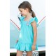 Coco Acqua Verano Vestido niña Plumeti Turquesa