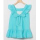 Coco Acqua Verano Vestido niña Plumeti Turquesa