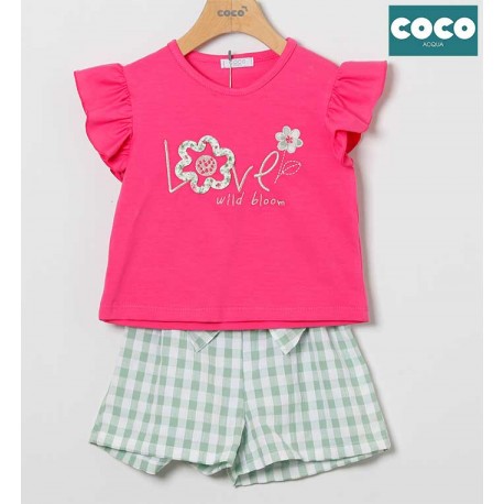 Coco Acqua Summer Girl Fuchsia Set Green Squares